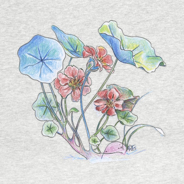 Nasturtium watercolor by ShiningLightGallery